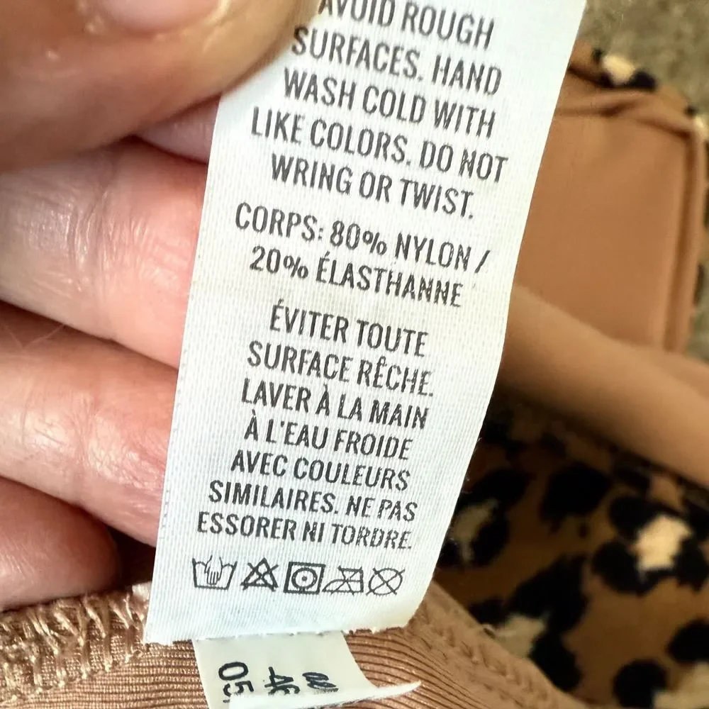 NWT Aerie Leopard Brown Wrap One Piece Swimsuit